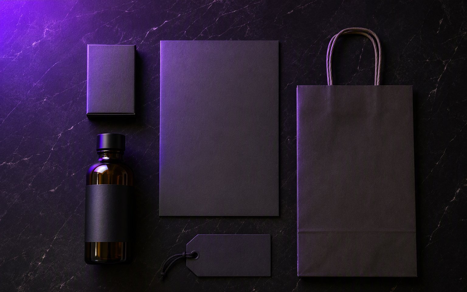hotel amenity line brand kit flat-lay